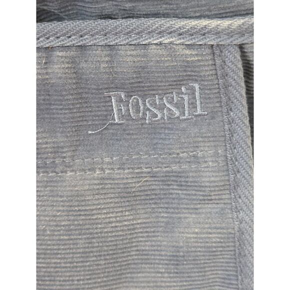 FOSSIL Vintage Y2K Blue Corduroy Crossbody Bag/Purse, Hook-and-loop Travel NWT - Picture 2 of 11